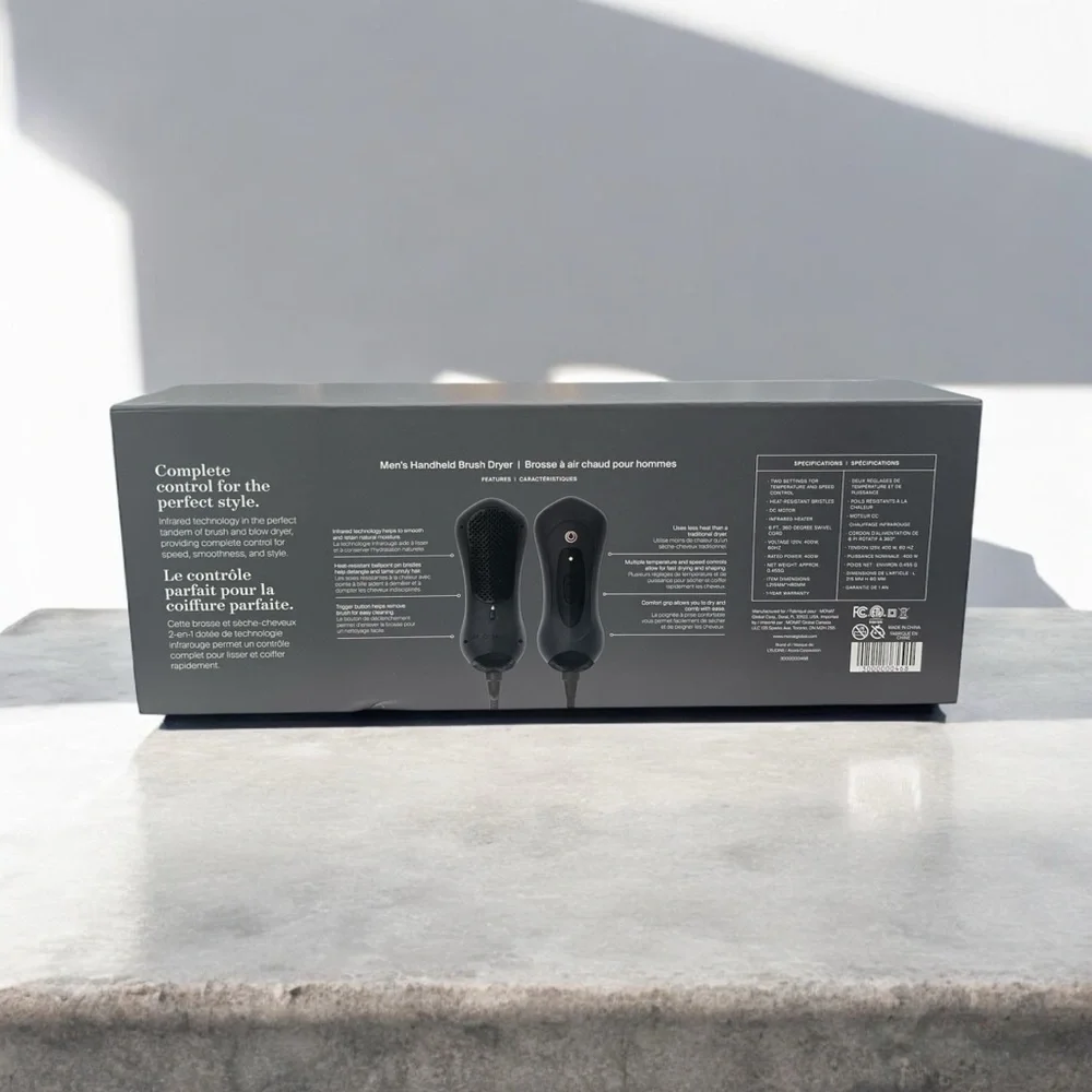 NEW Monat Perfect Touch Men's Handheld Brush Dryer - Black